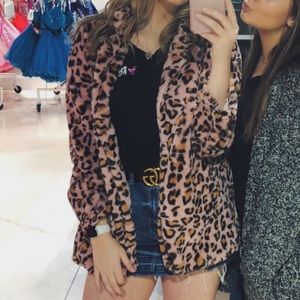 pink cheetah jacket with POCKETS